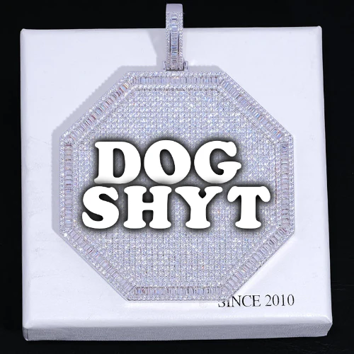 CUSTOM LETTER NECKLACE 3D BIG OCTAGON