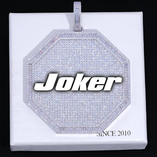 CUSTOM LETTER NECKLACE 3D BIG OCTAGON