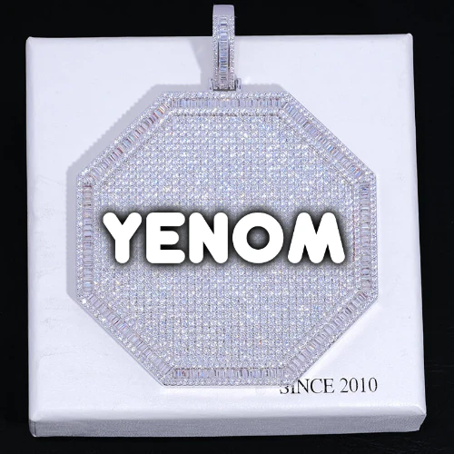 CUSTOM LETTER NECKLACE 3D BIG OCTAGON
