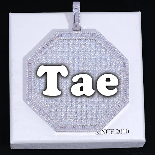 CUSTOM LETTER NECKLACE 3D BIG OCTAGON