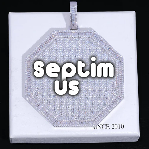 CUSTOM LETTER NECKLACE 3D BIG OCTAGON