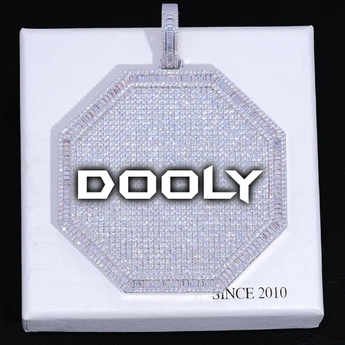 CUSTOM LETTER NECKLACE 3D BIG OCTAGON