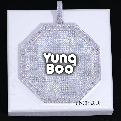 CUSTOM LETTER NECKLACE 3D BIG OCTAGON