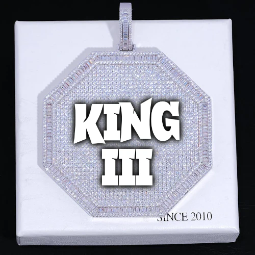 CUSTOM LETTER NECKLACE 3D BIG OCTAGON