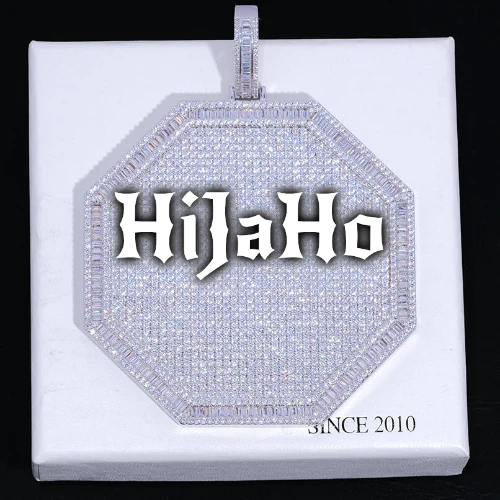 CUSTOM LETTER NECKLACE 3D BIG OCTAGON
