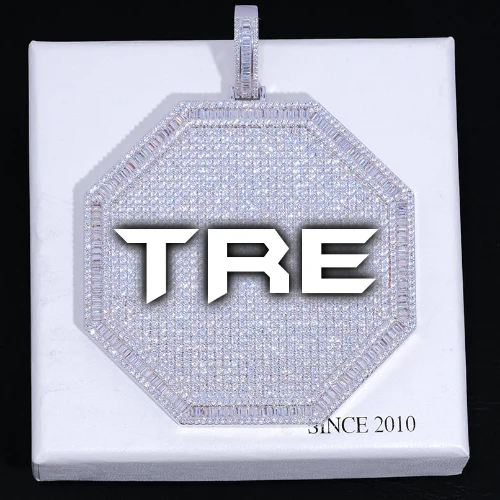 CUSTOM LETTER NECKLACE 3D BIG OCTAGON