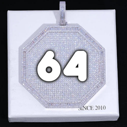 CUSTOM LETTER NECKLACE 3D BIG OCTAGON