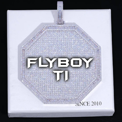 CUSTOM LETTER NECKLACE 3D BIG OCTAGON