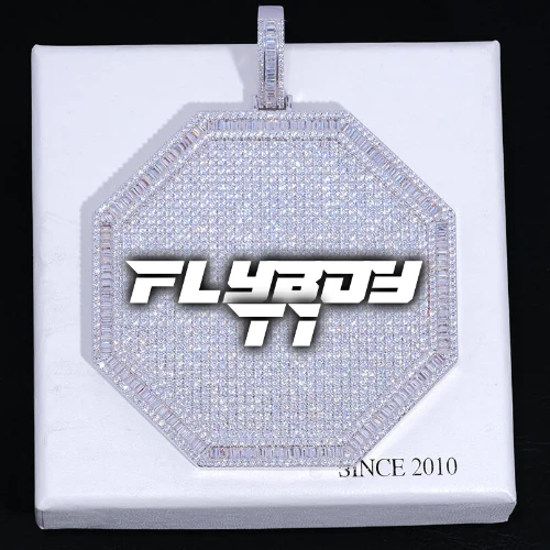 CUSTOM LETTER NECKLACE 3D BIG OCTAGON