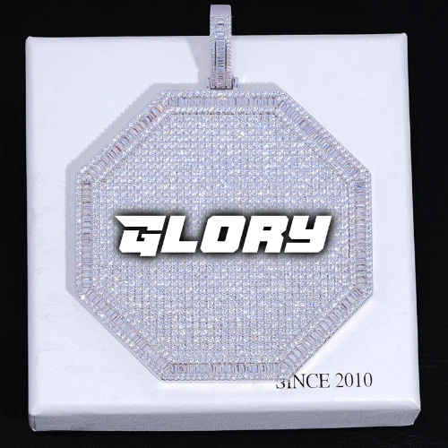 CUSTOM LETTER NECKLACE 3D BIG OCTAGON