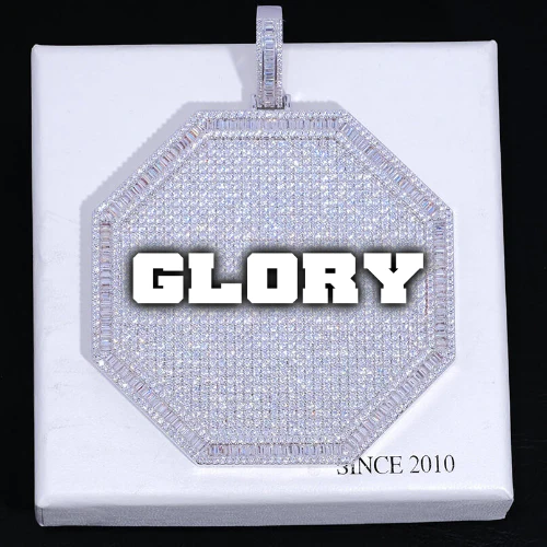 CUSTOM LETTER NECKLACE 3D BIG OCTAGON