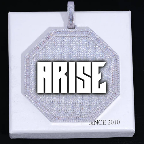 CUSTOM LETTER NECKLACE 3D BIG OCTAGON