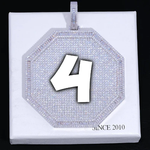 CUSTOM LETTER NECKLACE 3D BIG OCTAGON