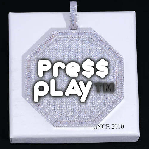 CUSTOM LETTER NECKLACE 3D BIG OCTAGON