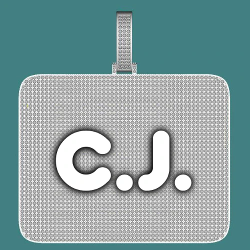 CUSTOM LETTER NECKLACE 3D BIG SQUARE