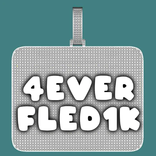 CUSTOM LETTER NECKLACE 3D BIG SQUARE
