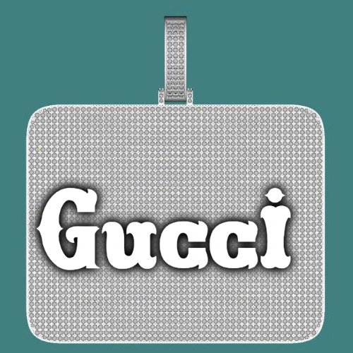 CUSTOM LETTER NECKLACE 3D BIG SQUARE