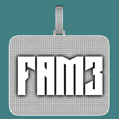 CUSTOM LETTER NECKLACE 3D BIG SQUARE