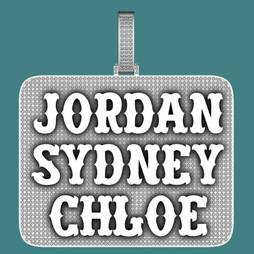 CUSTOM LETTER NECKLACE 3D BIG SQUARE