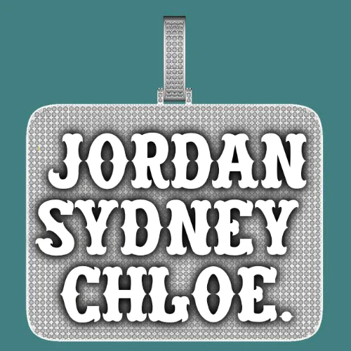 CUSTOM LETTER NECKLACE 3D BIG SQUARE