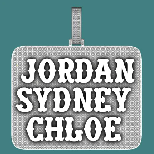 CUSTOM LETTER NECKLACE 3D BIG SQUARE