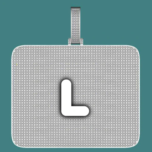 CUSTOM LETTER NECKLACE 3D BIG SQUARE