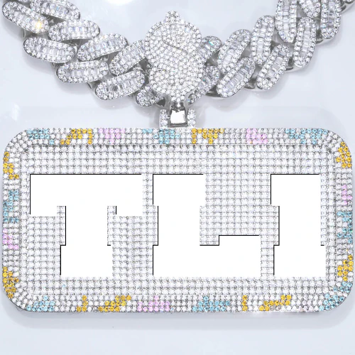 CUSTOM LETTER NECKLACE 3D COLORFUL SQUARE