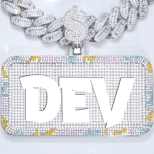 CUSTOM LETTER NECKLACE 3D COLORFUL SQUARE