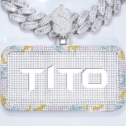 CUSTOM LETTER NECKLACE 3D COLORFUL SQUARE