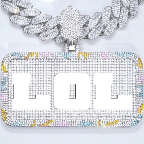 CUSTOM LETTER NECKLACE 3D COLORFUL SQUARE