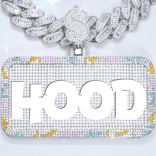CUSTOM LETTER NECKLACE 3D COLORFUL SQUARE