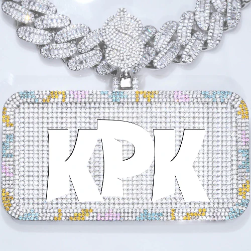CUSTOM LETTER NECKLACE 3D COLORFUL SQUARE