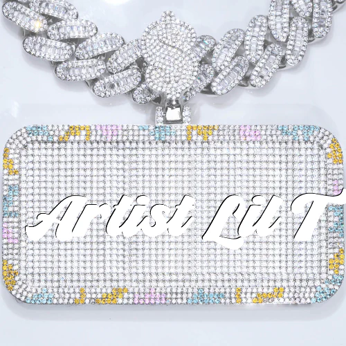 CUSTOM LETTER NECKLACE 3D COLORFUL SQUARE