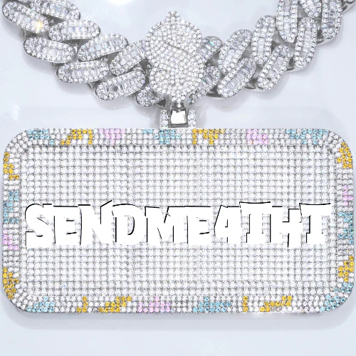 CUSTOM LETTER NECKLACE 3D COLORFUL SQUARE