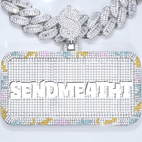 CUSTOM LETTER NECKLACE 3D COLORFUL SQUARE