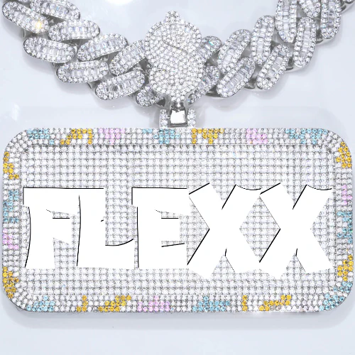 CUSTOM LETTER NECKLACE 3D COLORFUL SQUARE