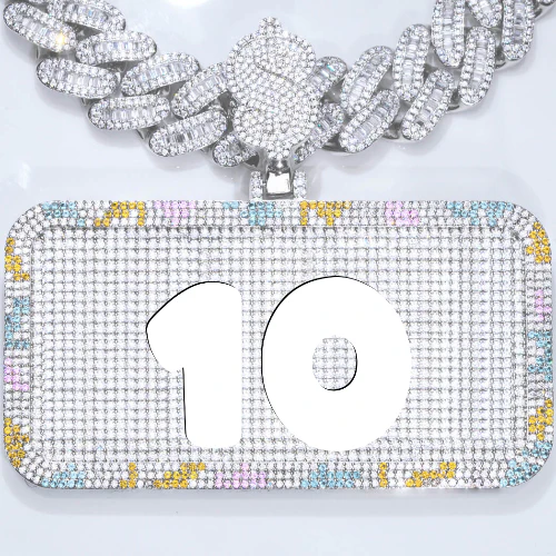 CUSTOM LETTER NECKLACE 3D COLORFUL SQUARE