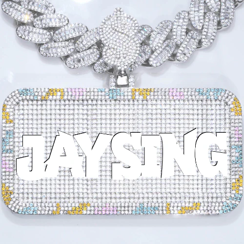 CUSTOM LETTER NECKLACE 3D COLORFUL SQUARE
