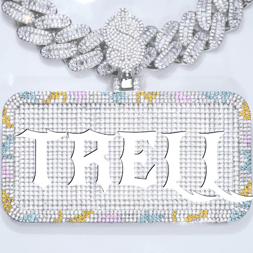 CUSTOM LETTER NECKLACE 3D COLORFUL SQUARE