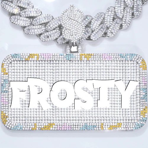 CUSTOM LETTER NECKLACE 3D COLORFUL SQUARE