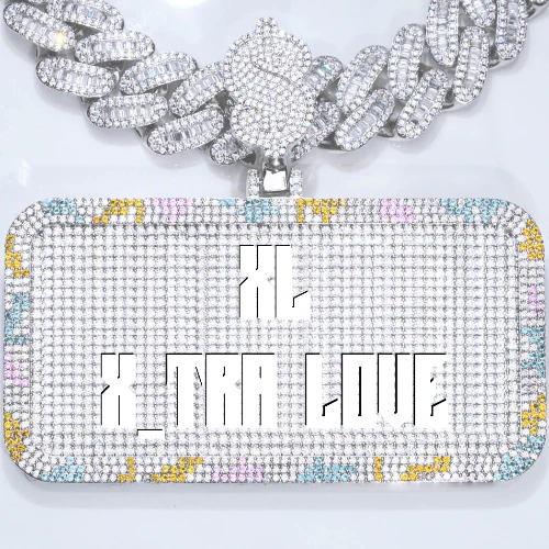 CUSTOM LETTER NECKLACE 3D COLORFUL SQUARE