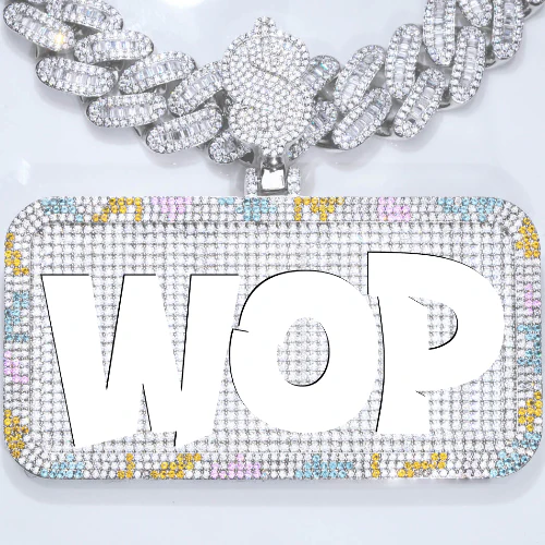 CUSTOM LETTER NECKLACE 3D COLORFUL SQUARE