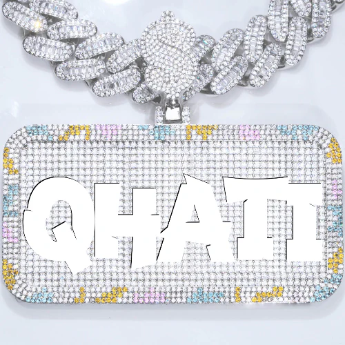 CUSTOM LETTER NECKLACE 3D COLORFUL SQUARE