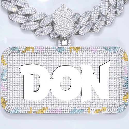 CUSTOM LETTER NECKLACE 3D COLORFUL SQUARE