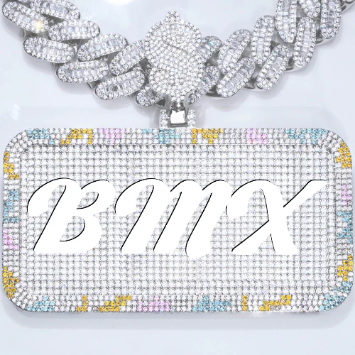 CUSTOM LETTER NECKLACE 3D COLORFUL SQUARE
