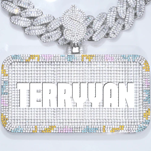 CUSTOM LETTER NECKLACE 3D COLORFUL SQUARE