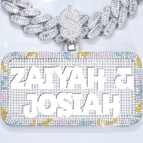 CUSTOM LETTER NECKLACE 3D COLORFUL SQUARE