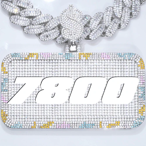 CUSTOM LETTER NECKLACE 3D COLORFUL SQUARE