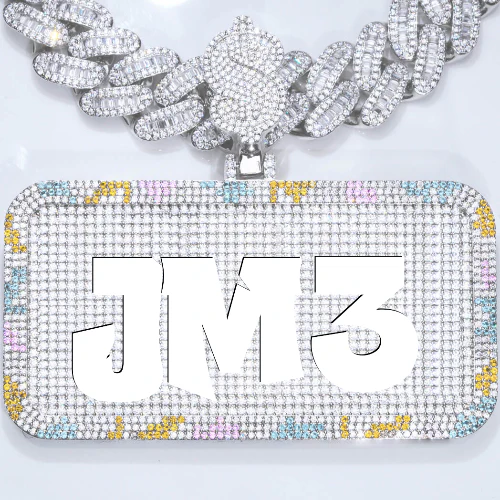 CUSTOM LETTER NECKLACE 3D COLORFUL SQUARE