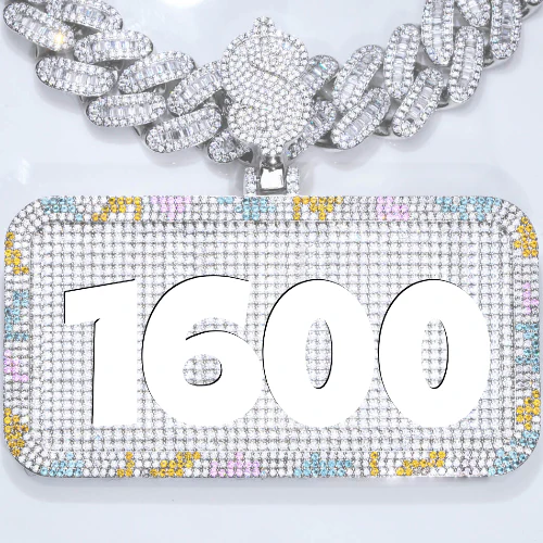 CUSTOM LETTER NECKLACE 3D COLORFUL SQUARE